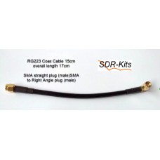 RG223 15cm Coax Cable with 1 R/A SMA plug to 1 straight SMA plug connector
